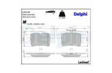 Sada brzdových destiček, kotoučová brzda DELPHI LP2179