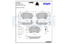 Sada brzdových destiček, kotoučová brzda DELPHI LP2188