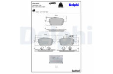 Sada brzdových destiček, kotoučová brzda DELPHI LP2199LC