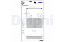 Sada brzdových destiček, parkovací brzda DELPHI LP21