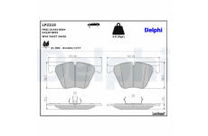 Sada brzdových destiček, kotoučová brzda DELPHI LP2210