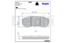 Sada brzdových destiček, kotoučová brzda DELPHI LP2216