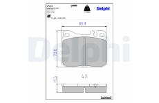 Sada brzdových destiček, kotoučová brzda DELPHI LP221