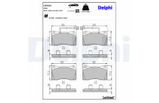 Sada brzdových destiček, kotoučová brzda DELPHI LP2221