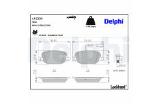 Sada brzdových destiček, kotoučová brzda DELPHI LP2223