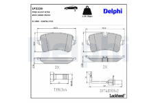 Sada brzdových destiček, kotoučová brzda DELPHI LP2226