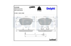 Sada brzdových destiček, kotoučová brzda DELPHI LP2239