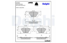 Sada brzdových destiček, kotoučová brzda DELPHI LP2251