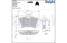 Sada brzdových destiček, kotoučová brzda DELPHI LP2254