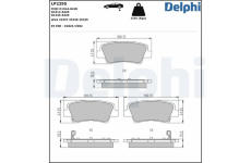 Sada brzdových destiček, kotoučová brzda DELPHI LP2295