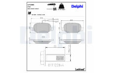 Sada brzdových destiček, kotoučová brzda DELPHI LP2300