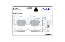 Sada brzdových destiček, kotoučová brzda DELPHI LP2302