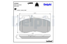 Sada brzdových destiček, kotoučová brzda DELPHI LP2304