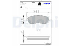 Sada brzdových destiček, parkovací brzda DELPHI LP261