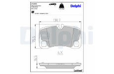 Sada brzdových destiček, kotoučová brzda DELPHI LP2696