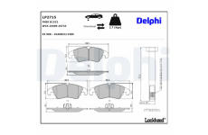 Sada brzdových destiček, kotoučová brzda DELPHI LP2715