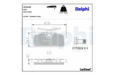 Sada brzdových destiček, kotoučová brzda DELPHI LP3150