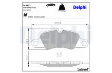 Sada brzdových destiček, kotoučová brzda DELPHI LP3177