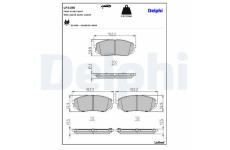 Sada brzdových destiček, kotoučová brzda DELPHI LP3186