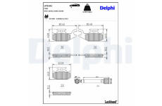 Sada brzdových destiček, kotoučová brzda DELPHI LP3191