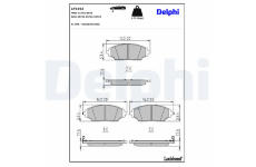 Sada brzdových destiček, parkovací brzda DELPHI LP3192