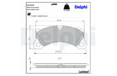 Sada brzdových destiček, kotoučová brzda DELPHI LP3193