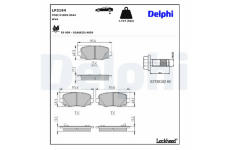 Sada brzdových destiček, parkovací brzda DELPHI LP3194