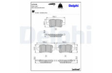 Sada brzdových destiček, kotoučová brzda DELPHI LP3218