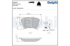 Sada brzdových destiček, kotoučová brzda DELPHI LP3247