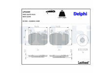 Sada brzdových destiček, kotoučová brzda DELPHI LP3259