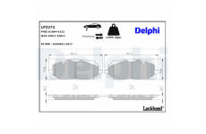Sada brzdových destiček, kotoučová brzda DELPHI LP3272