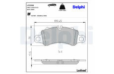 Sada brzdových destiček, kotoučová brzda DELPHI LP3308