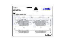 Sada brzdových destiček, kotoučová brzda DELPHI LP3312