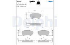 Sada brzdových destiček, kotoučová brzda DELPHI LP3487