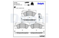 Sada brzdových destiček, kotoučová brzda DELPHI LP3495