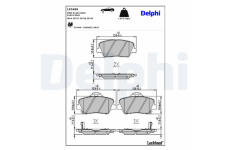 Sada brzdových destiček, kotoučová brzda DELPHI LP3499