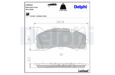 Sada brzdových destiček, kotoučová brzda DELPHI LP3527