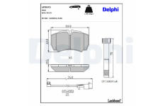 Sada brzdových destiček, kotoučová brzda DELPHI LP3573