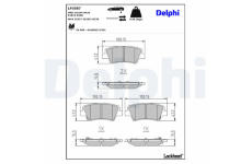 Sada brzdových destiček, parkovací brzda DELPHI LP3587