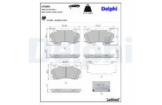 Sada brzdových destiček, kotoučová brzda DELPHI LP3592