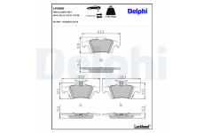Sada brzdových destiček, kotoučová brzda DELPHI LP3600
