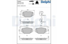 Sada brzdových destiček, kotoučová brzda DELPHI LP3622