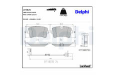 Sada brzdových destiček, kotoučová brzda DELPHI LP3625