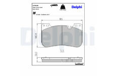 Sada brzdových destiček, kotoučová brzda DELPHI LP3626
