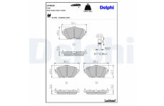 Sada brzdových destiček, kotoučová brzda DELPHI LP3636
