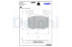 Sada brzdových destiček, kotoučová brzda DELPHI LP3642