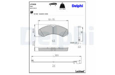 Sada brzdových destiček, kotoučová brzda DELPHI LP3658
