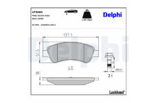 Sada brzdových destiček, kotoučová brzda DELPHI LP3660