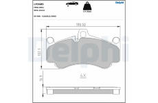 Sada brzdových destiček, kotoučová brzda DELPHI LP3685