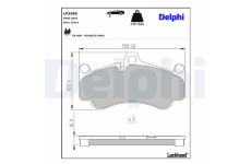 Sada brzdových destiček, kotoučová brzda DELPHI LP3685